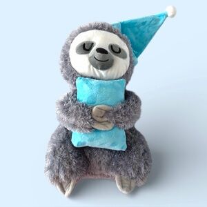 Sparkly Gray Sleeping 17” Sloth Plush Toy